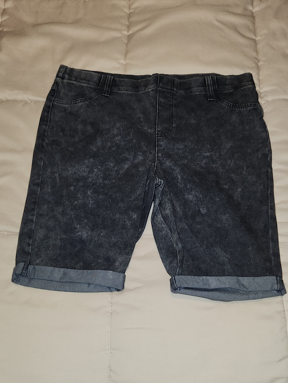 Men's Washed Black Denim Shorts